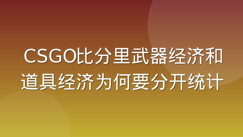 CSGO比分里武器经济和道具经济为何要分开统计
